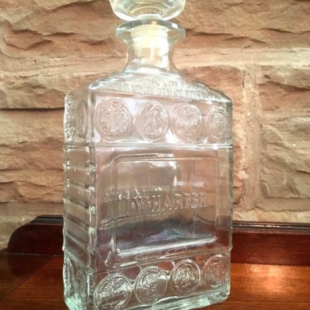 Rare Whiskey Liquor Decanter Bottle Glass Vintage Antique